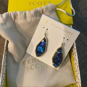 Kendra Scott Muriel Drop Earring Gold Navy Abalone